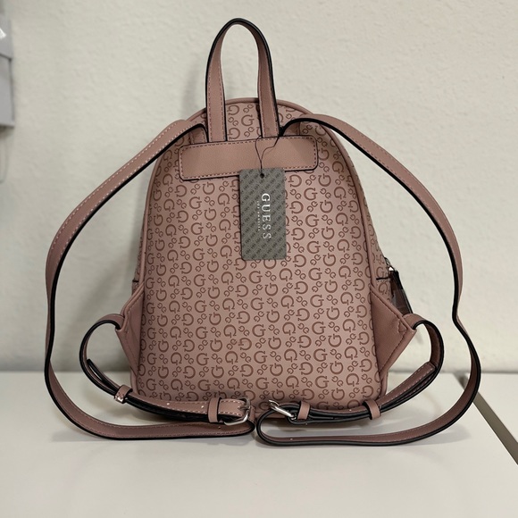 GUESS Los Angeles Women’s Logo Maxson Dusty Mauve Backpack - Picture 3 of 4